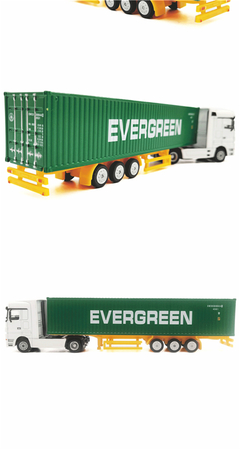 長榮卡車模型1:87合金車模型 主題集裝箱拖車模型 LOGO來圖定制